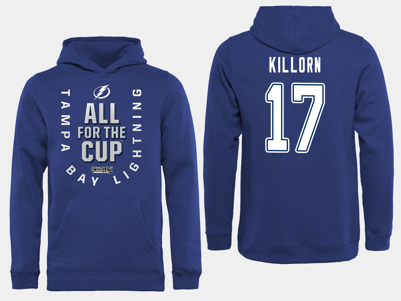 NHL Men adidas Tampa Bay Lightning 17 Killorn blue All for the Cup Hoodie
